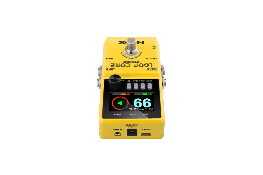 NUX Loop Core Stereo looper pedal — top control panel view