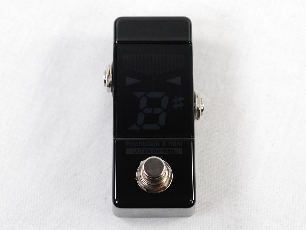 Used Korg Pitchblack X Mini tuner pedal — black enclosure display detail
