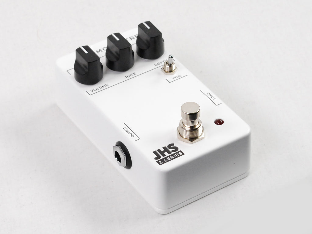 Used JHS 3 Series Harmonic Tremolo pedal - side jacks view