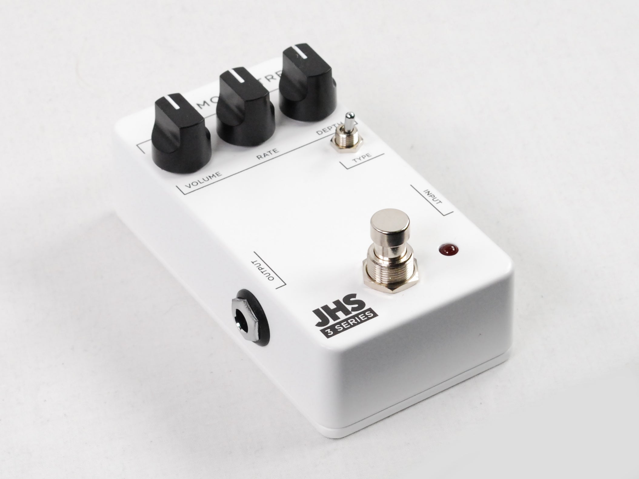 Used JHS 3 Series Harmonic Tremolo pedal - side jacks view