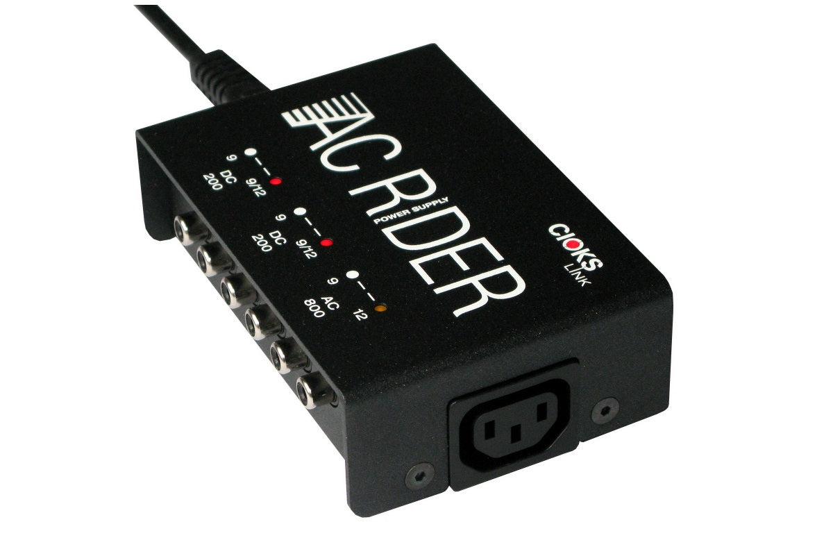 Cioks AC Rider Link power supply — side view with voltage selector