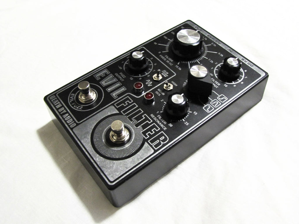 Death By Audio Evil Filter fuzz/filter pedal — angled view
