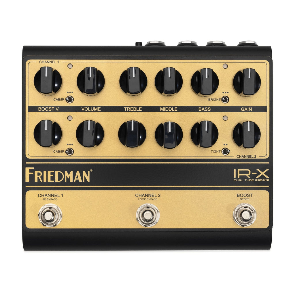 Friedman IR-X tube preamp pedal front panel knobs detail
