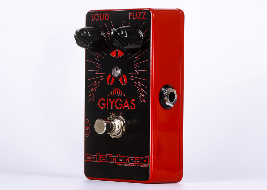 Catalinbread Giygas 2K fuzz pedal — side view showing input jack