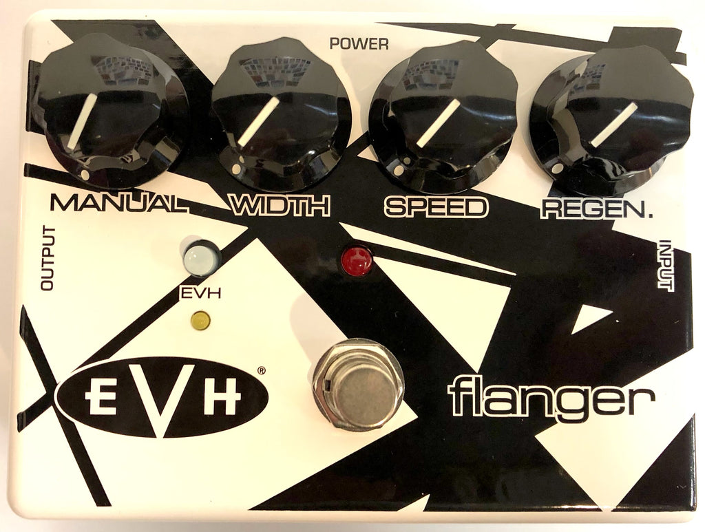 MXR EVH117 Flanger — angled view striped enclosure