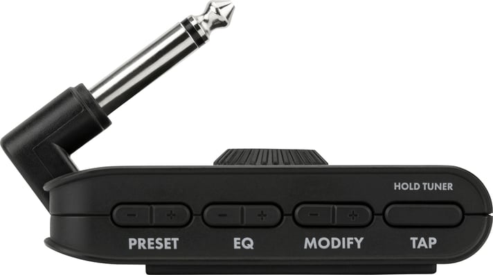 Fender Mustang Micro Plus headphone guitar amp — plugged into guitar