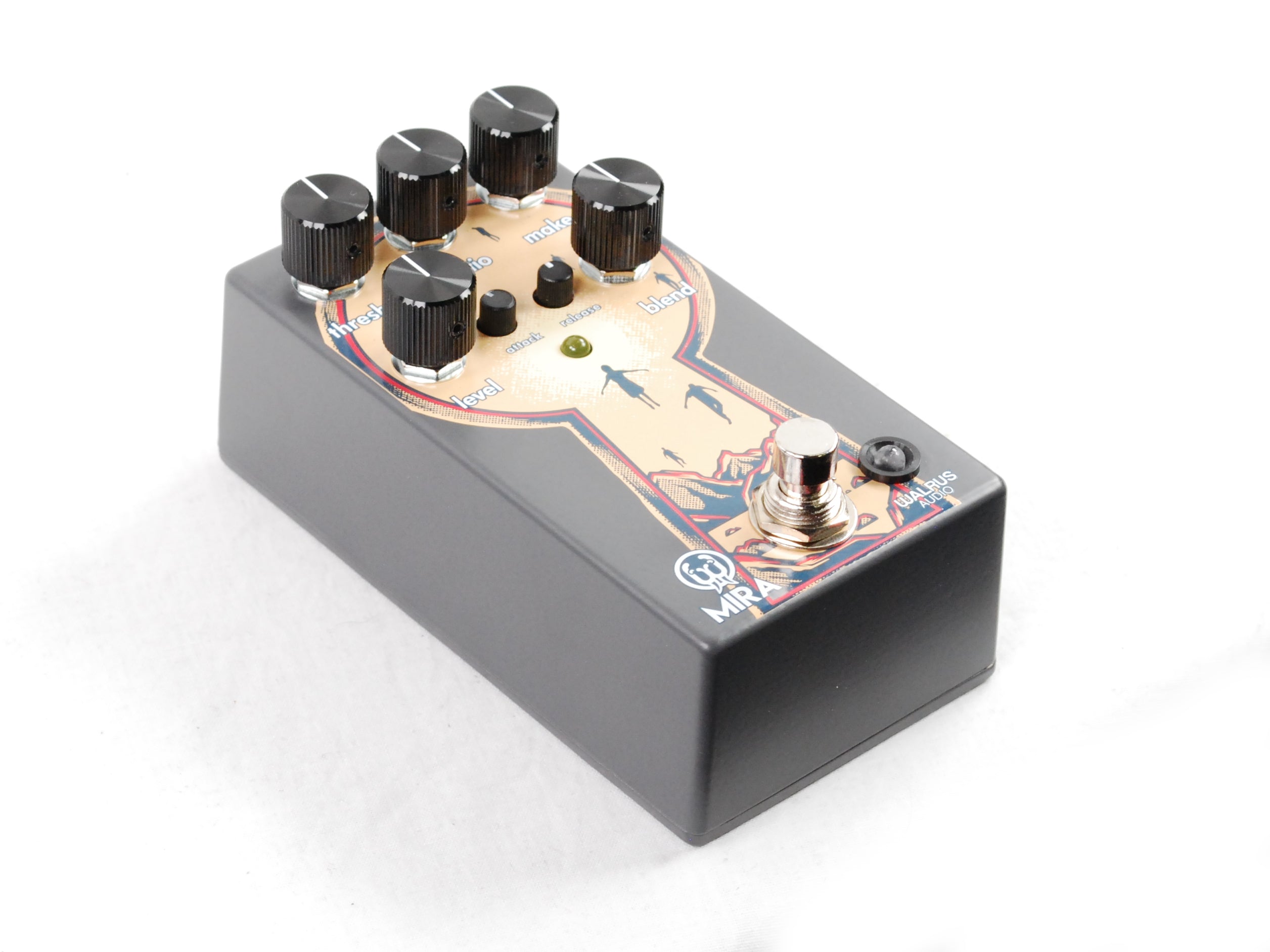 Walrus Audio Mira Optical Compressor guitar pedal — side profile of gray enclosure