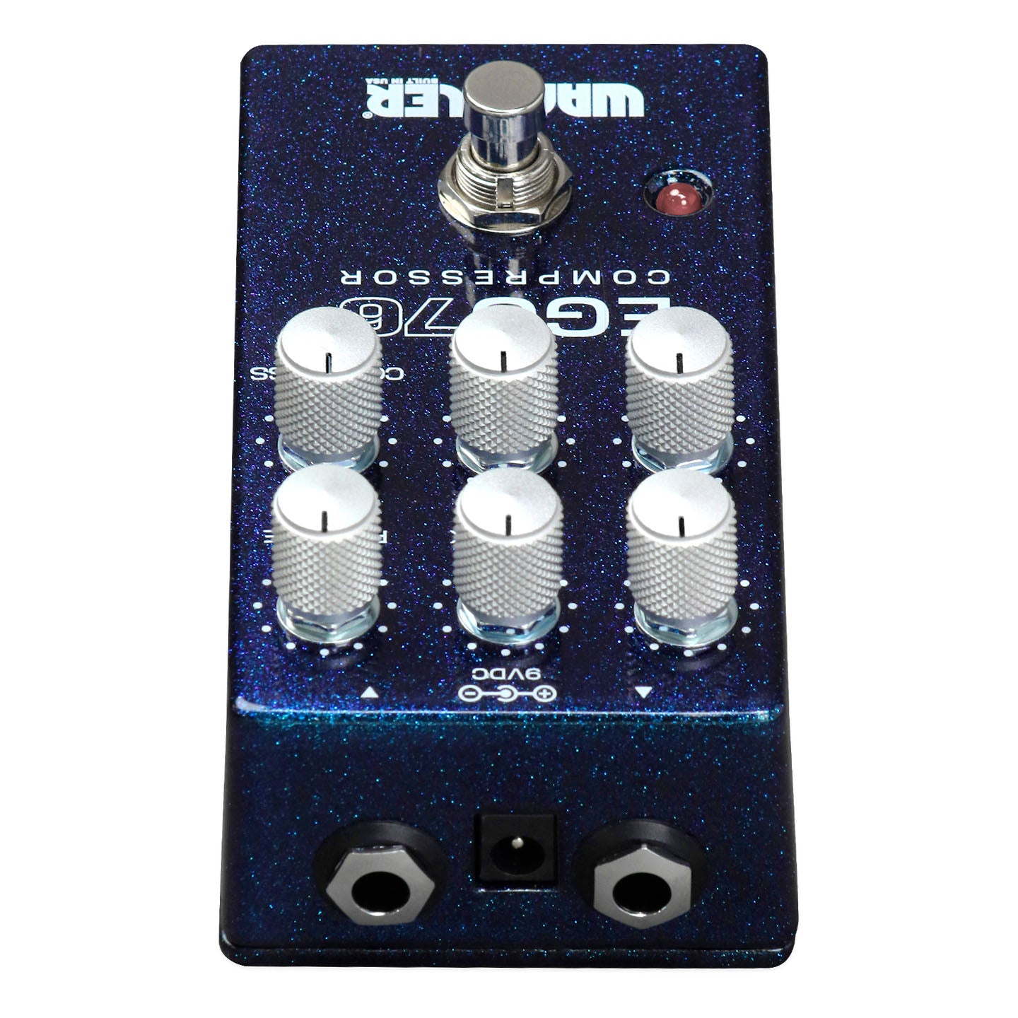 Wampler Ego 76 Compressor pedal — footswitch and LED detail
