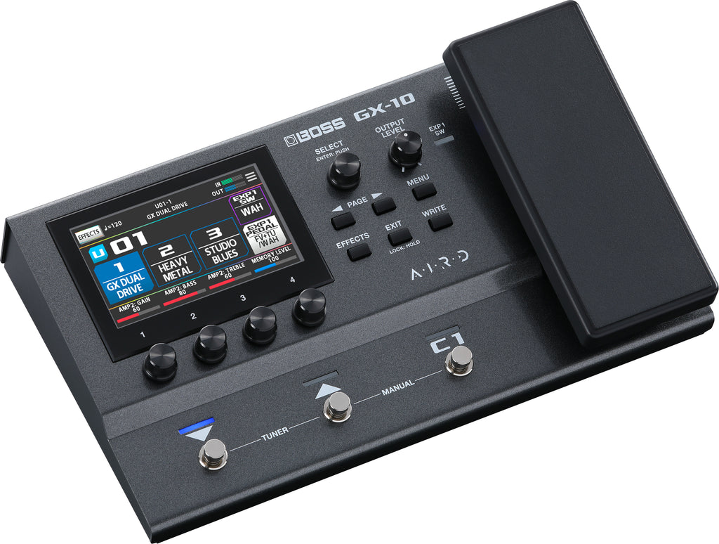 Boss GX-10 multi-effects pedal — rear panel input and output jacks