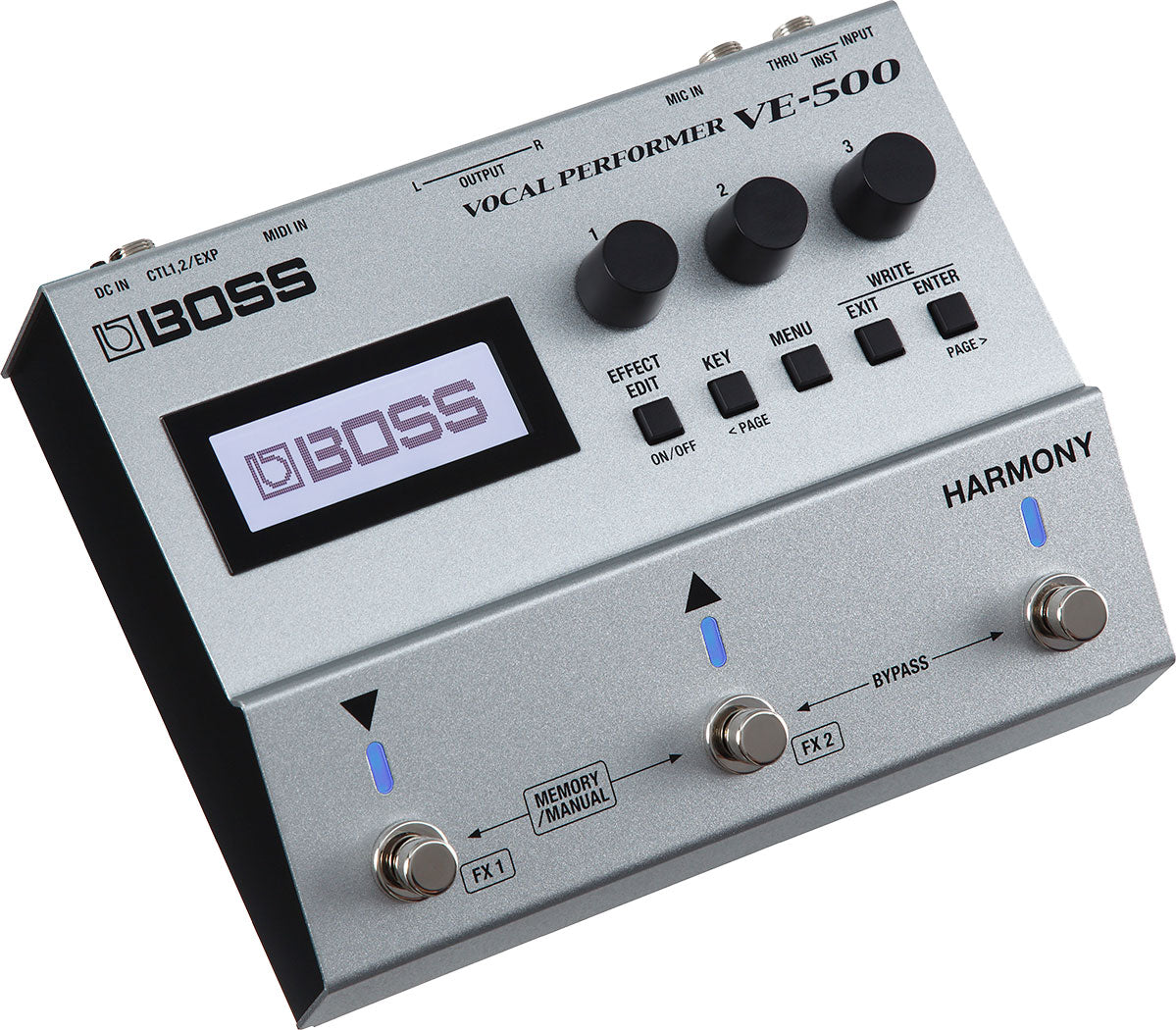 Boss VE-500 Vocal Performer pedal rear connections