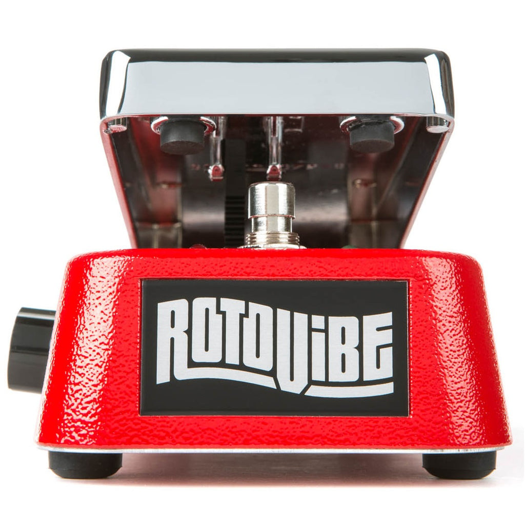 Dunlop JD4S Rotovibe chorus vibrato pedal — red side view