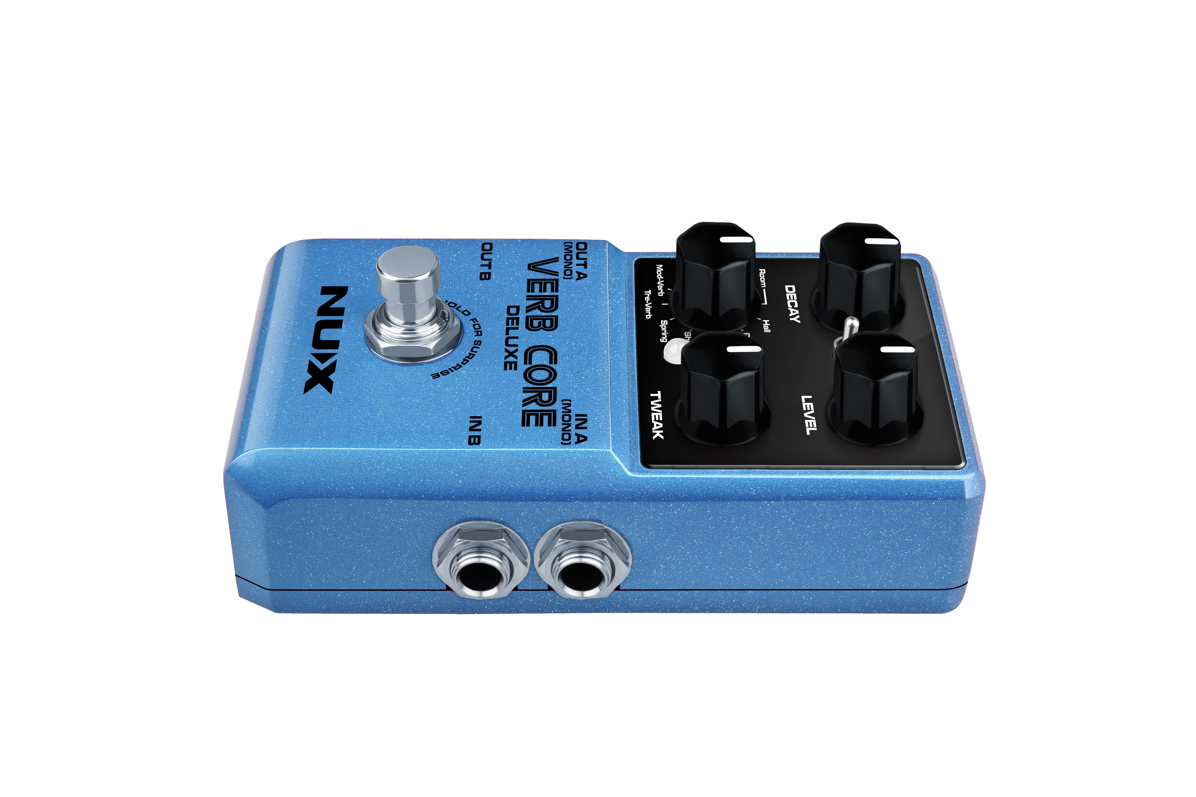 NUX Verb Core Deluxe reverb pedal — side view