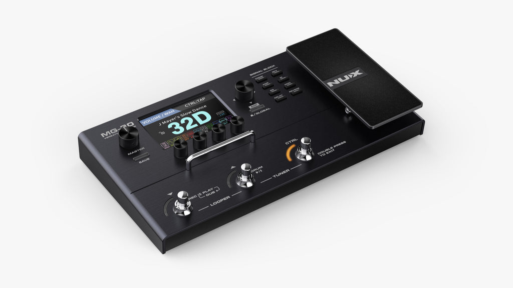 NUX MG-30 Versatile Modeler processor — footswitches detail