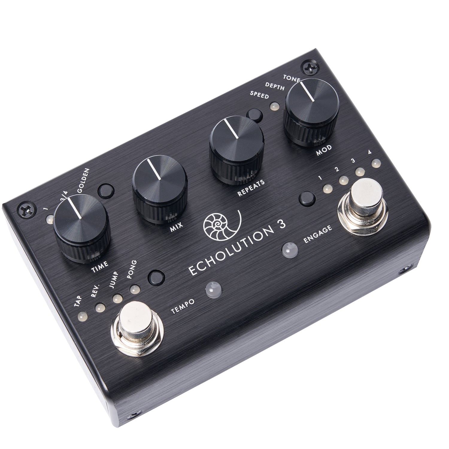 Pigtronix Echolution 3 delay pedal — rear panel and jacks