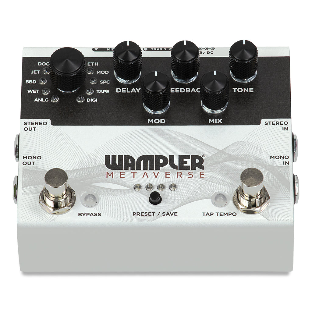 Wampler Metaverse pedal - back panel MIDI and expression jacks