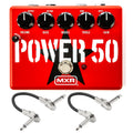 MXR TBM1 Tom Morello Power 50 overdrive pedal — red enclosure with patch cables