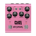Strymon DIG V2 dual digital delay pedal — top view of pink control panel