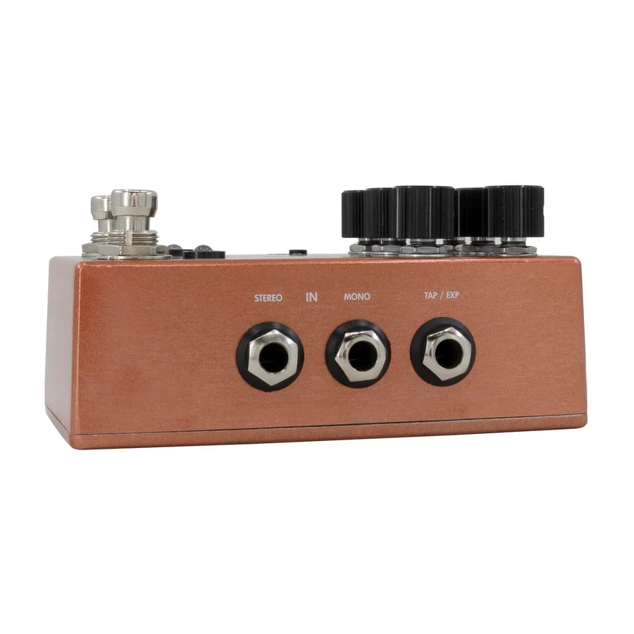 Walrus Audio Monumental Orange Tremolo — side view showing jacks