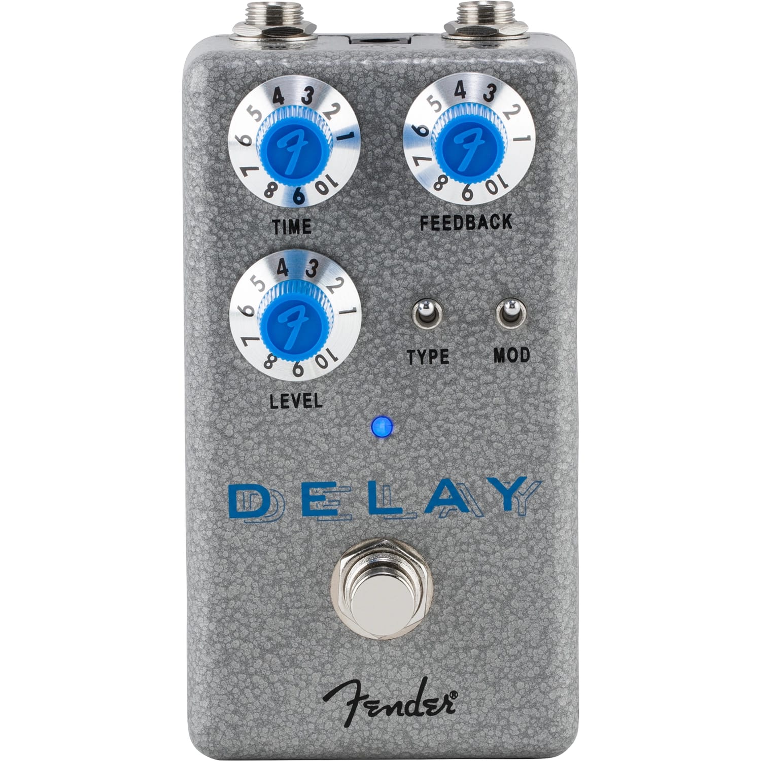 Fender Hammertone Delay pedal — angled view of controls and switches