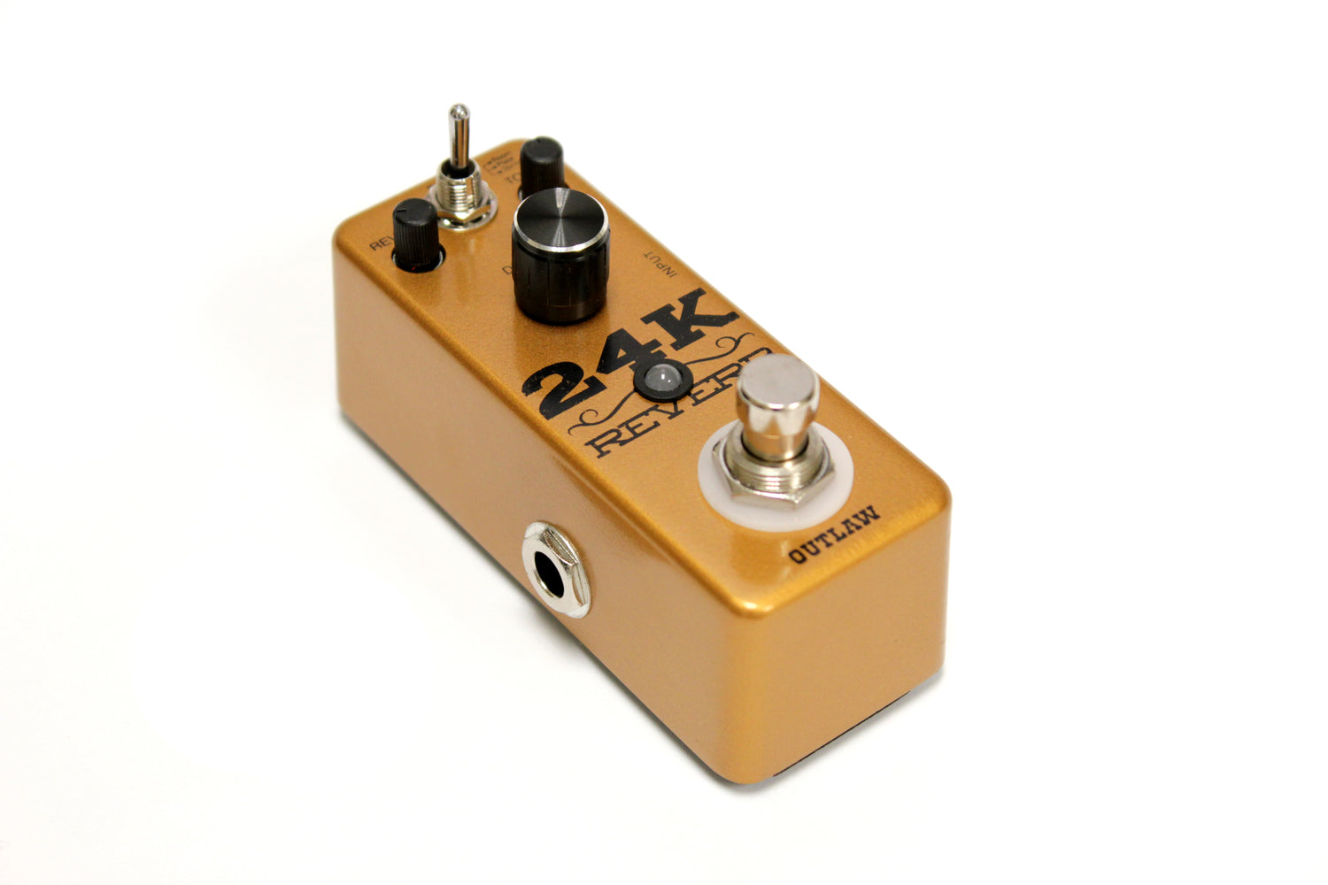 Outlaw Effects 24K Reverb pedal — control knobs and mode switch detail