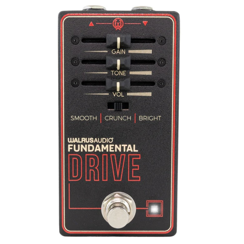 Walrus Audio Fundamental Drive overdrive pedal — black, angled view