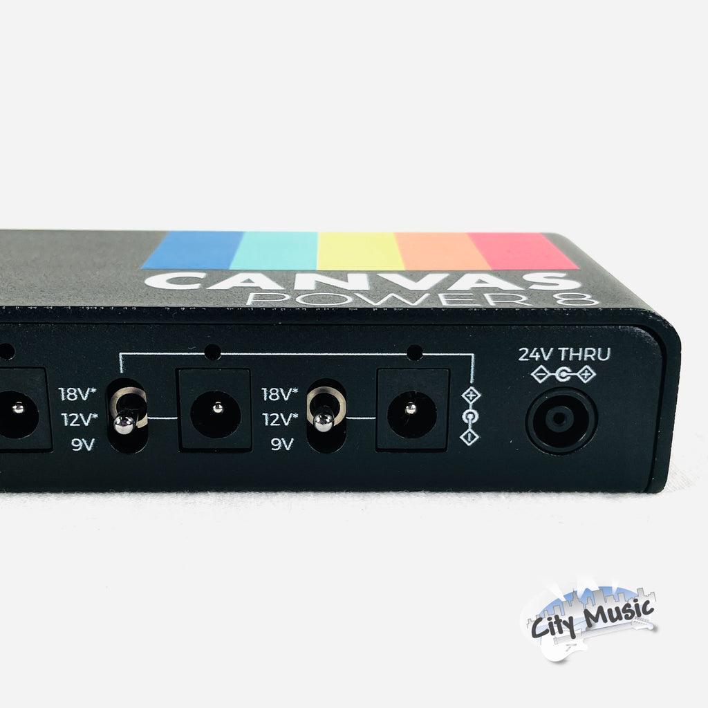Walrus Audio Canvas Power 8 DC Used — slim black enclosure fits under pedalboard