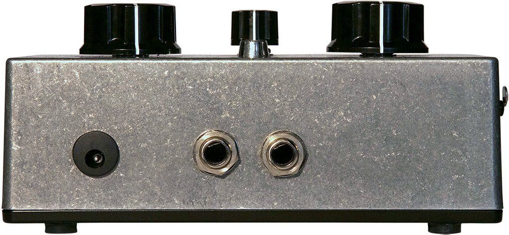 Death By Audio Echo Master vocal delay pedal — mic clip backplate detail