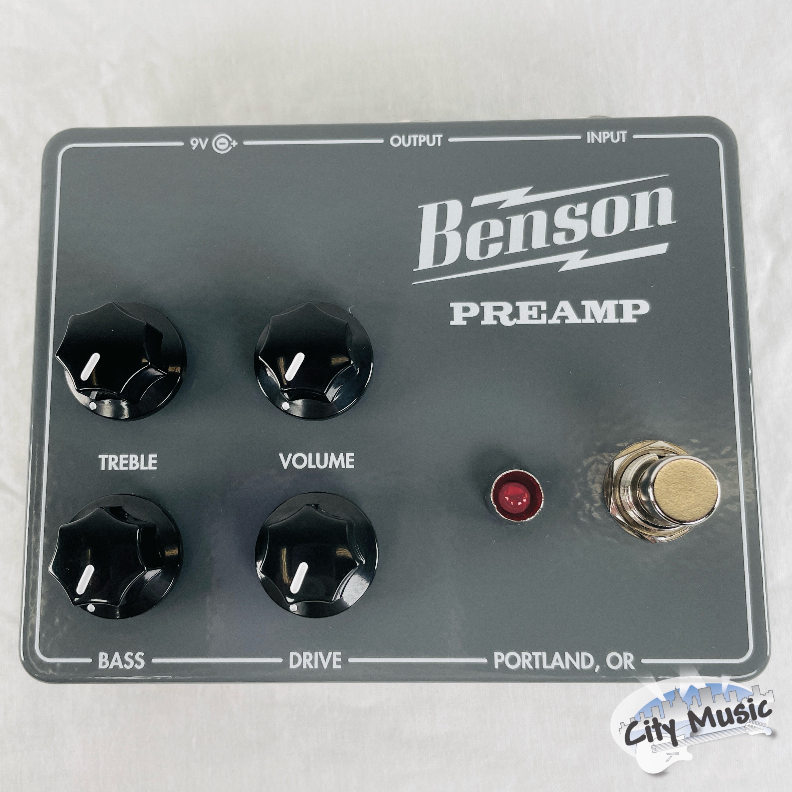 Benson Preamp guitar effects pedal — gray enclosure
