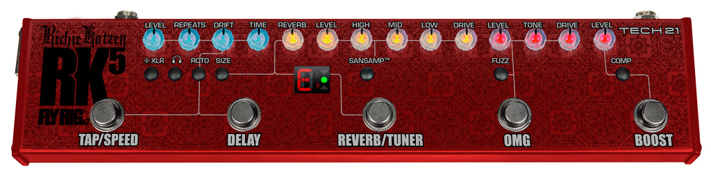 Tech 21 RK5 V2 Richie Kotzen Fly Rig SansAmp pedal — angled detail view