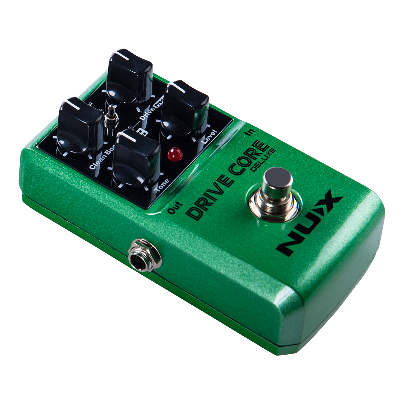 NUX Drive Core Deluxe overdrive pedal - control knobs detail