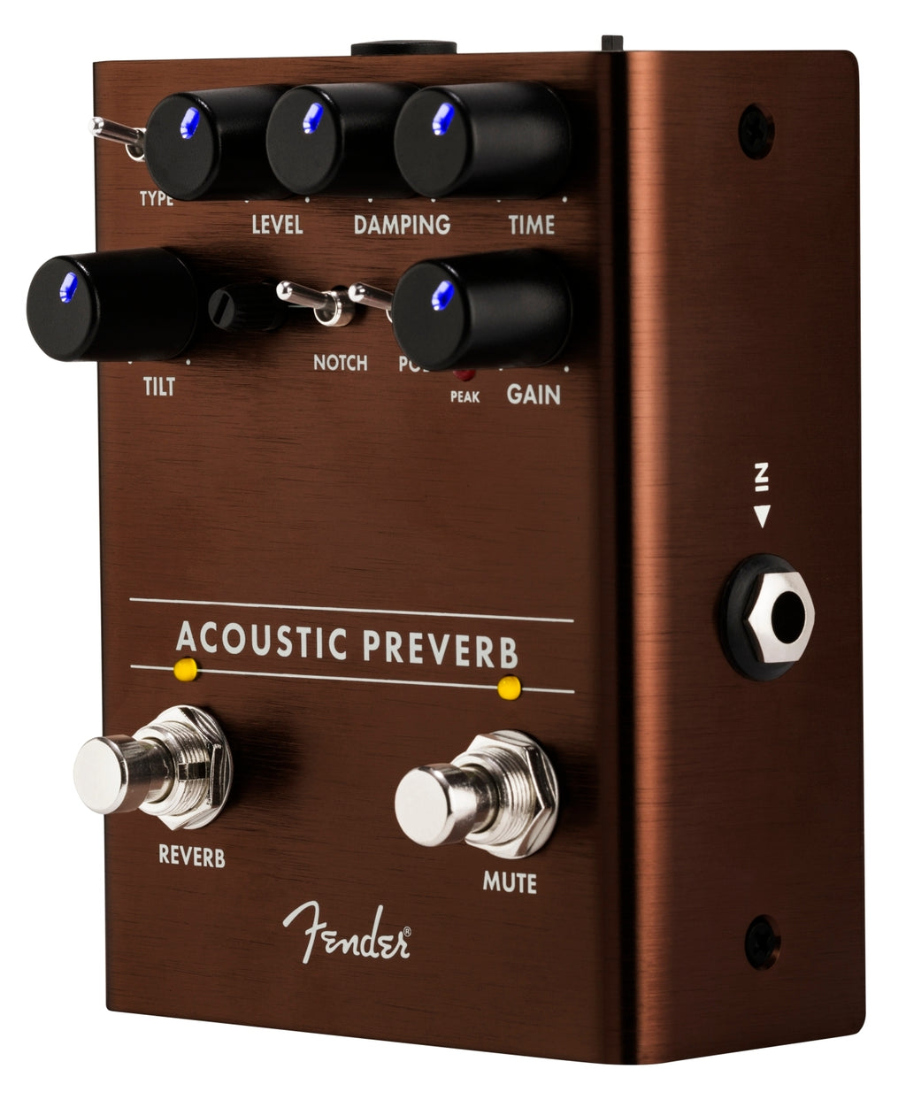 Fender Acoustic Preverb reverb pedal — front left angle