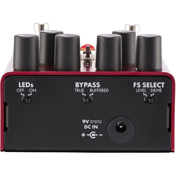 Fender Santa Ana Overdrive pedal rear view showing power and I/O jacks