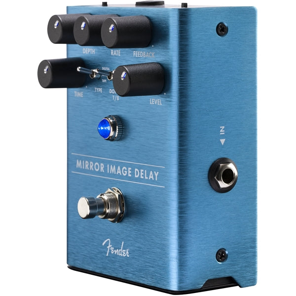 Fender Mirror Image Delay pedal left angle view showing controls