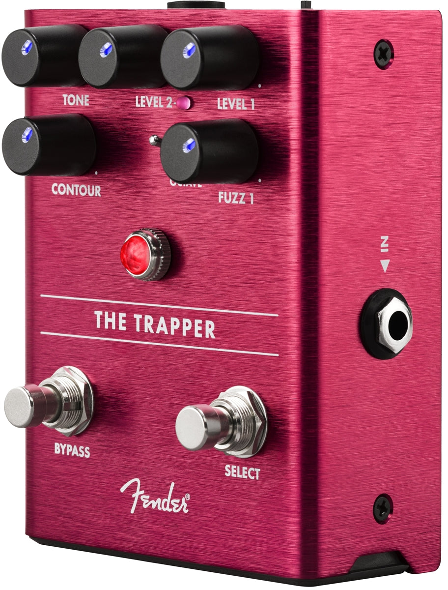 Fender The Trapper dual fuzz pedal — front angle left