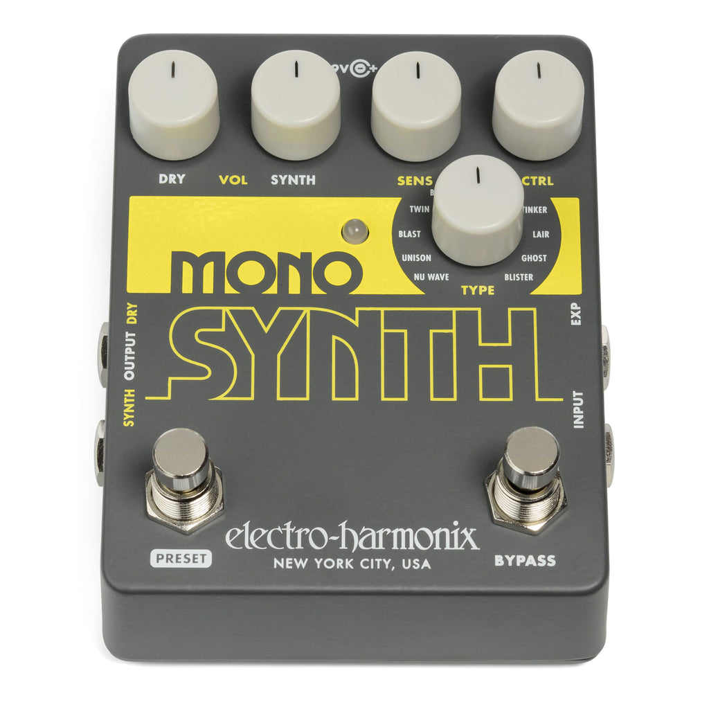 EHX Mono Synth synthesizer pedal — preset footswitch detail