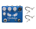 CopperSound Daedalus blue dual reverb pedal with two patch cables