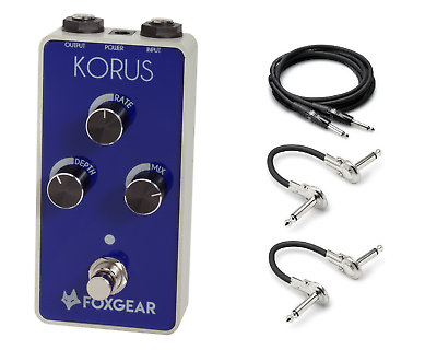 Foxgear Korus analog chorus pedal with included instrument and patch cables