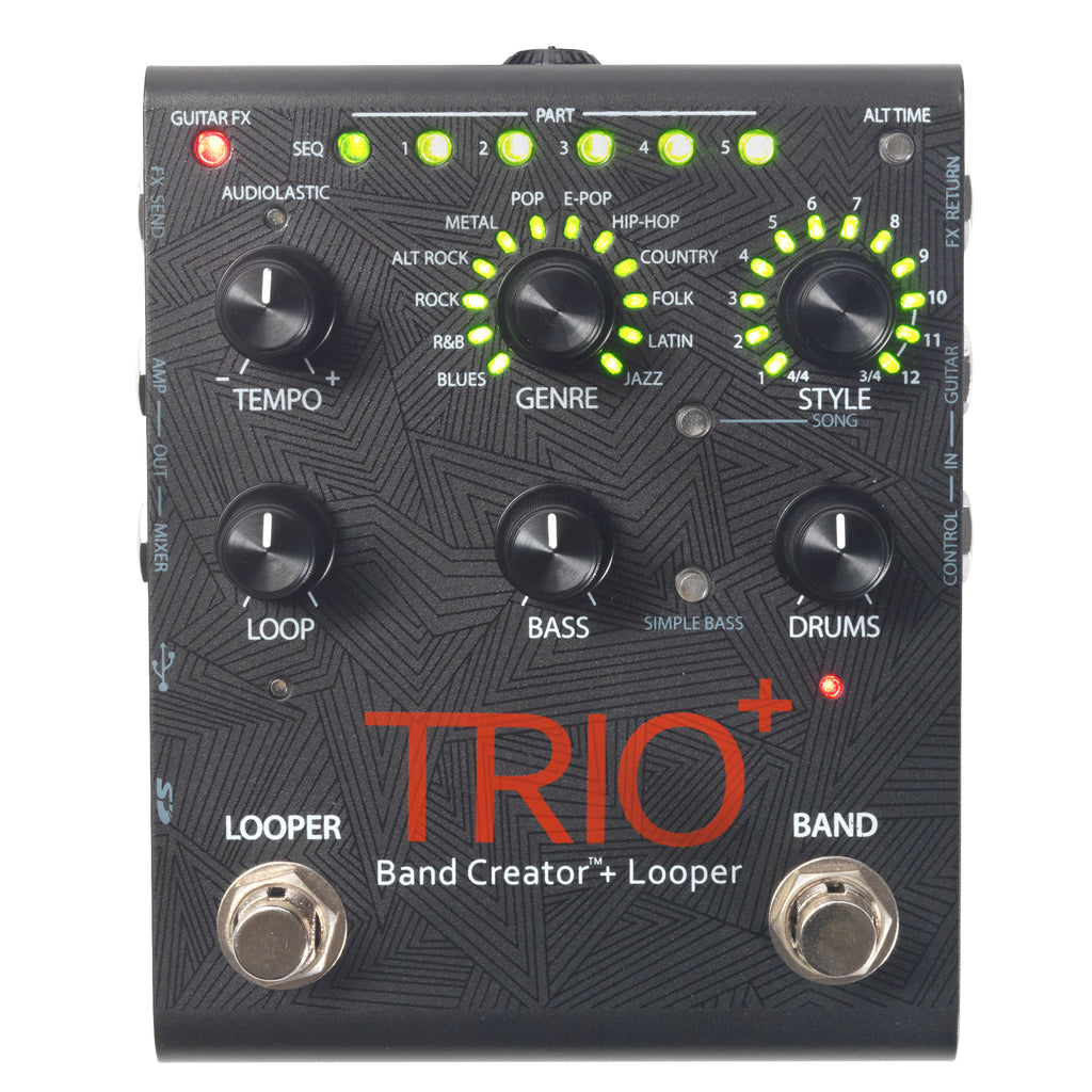 DigiTech Trio+ looper pedal — top panel controls