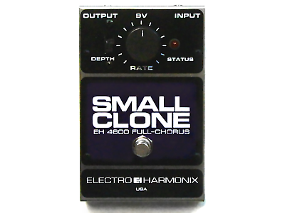 Electro-Harmonix Small Clone chorus pedal — black enclosure, Rate knob and footswitch