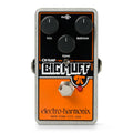 Electro-Harmonix Op-Amp Big Muff fuzz pedal front, silver chassis with orange graphics