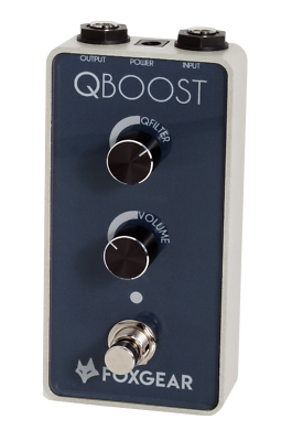 Foxgear Q Boost semi-parametric filter boost guitar pedal, front view
