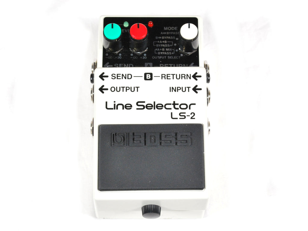 Boss LS-2 Line Selector pedal - white enclosure, top view