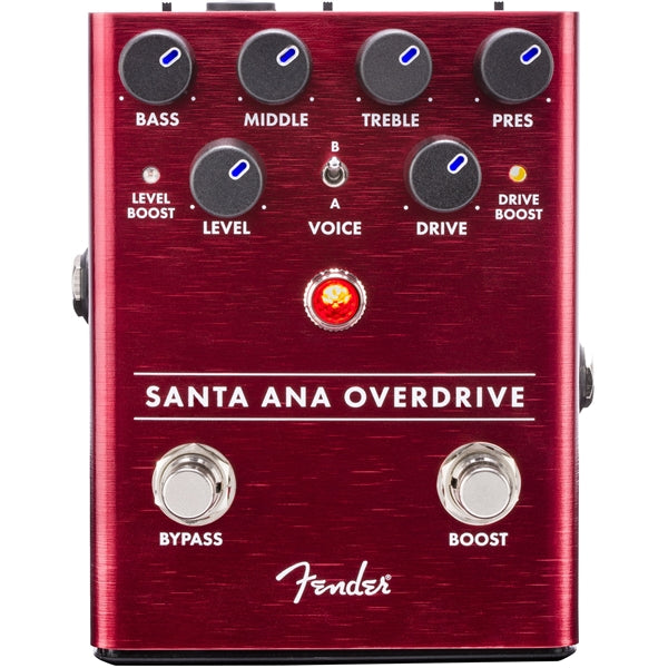 Fender Santa Ana Overdrive pedal with included Fender Custom Shop Tweed instrument cable and patch cables