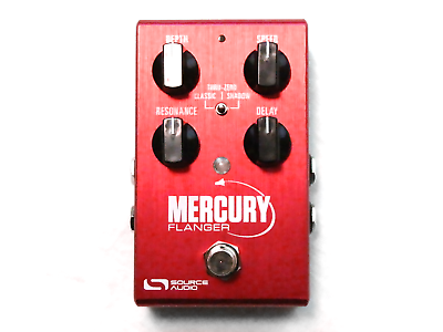 Source Audio SA240 Mercury Flanger pedal — top view, red enclosure