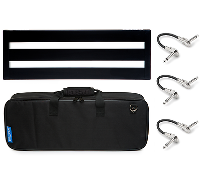 Pedaltrain Metro 24 pedalboard with softcase — front view showing frame and 3 patch cables