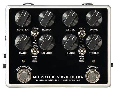 Darkglass Microtubes B7K Ultra V2 bass preamp pedal — black face, silver chassis
