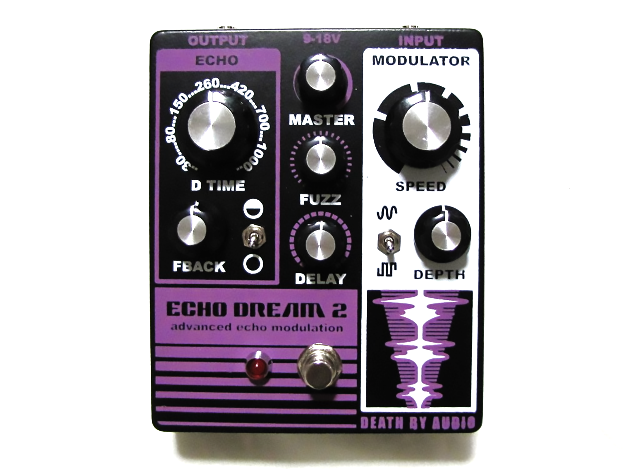 Death By Audio Echo Dream 2 modulation delay pedal — front view
