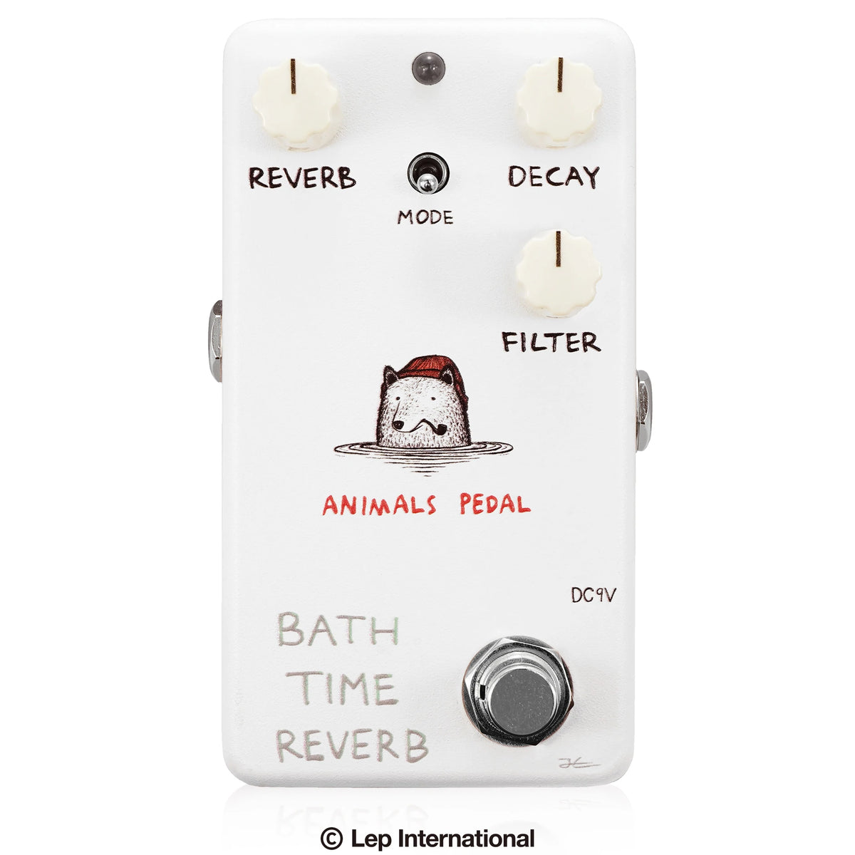 Animals Pedal Bath Time Reverb V2 reverb pedal — white enclosure detail