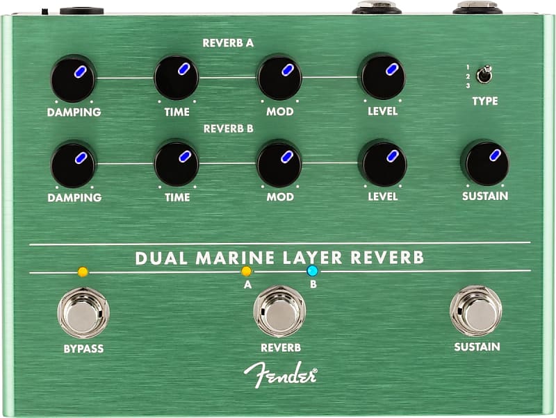 Fender Dual Marine Layer Reverb pedal - front control panel