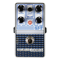 Catalinbread SFT Ampeg overdrive pedal — silver top with blue patterned enclosure
